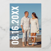 Modernes Foto Save the Date Folieneinladung (Vorderseite)