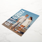 Modernes Foto Save the Date Folieneinladung (Gedreht)