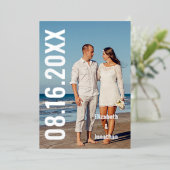 Modernes Foto Save the Date Folieneinladung (Stehend vorne)