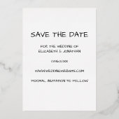 Modernes Foto Save the Date Folieneinladung (Rückseite)