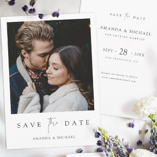 Modernes Foto Save the Date für Hochzeiten Einladu