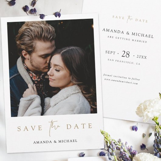 Modernes Foto Save the Date für Hochzeiten Einladu