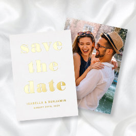 Modernes Foto Save the Date Gold Foil Card Folieneinladung