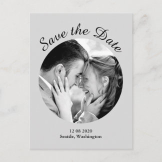 Modernes Foto Save the Date - grau Ankündigungspostkarte