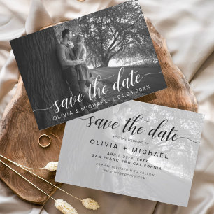 Modernes Foto Save the Date handschriftlich