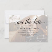 Modernes Foto Save the Date handschriftlich (Rückseite)