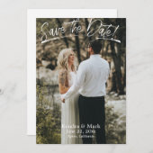 Modernes Foto Save the Date handschriftlich Einladung (Vorne/Hinten)