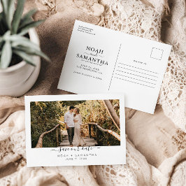 Modernes Foto Save the Date Hochzeit Minimalistisc Postkarte