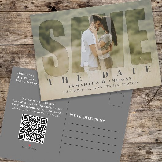 Modernes Foto Save the Date Hochzeit nach Maß Ankündigungspostkarte
