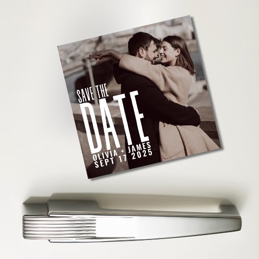 Modernes Foto Save the Date Hochzeitsankündigung Magnet