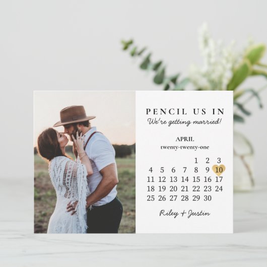 Modernes Foto Save the Date Kalender April Einladung (Stehend Vorderseite)