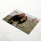 Modernes Foto Save the Date kühne Foil Names Folieneinladung (Gedreht)