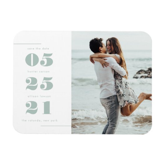 Modernes Foto Save the Date Magent Magnet (Horizontal)