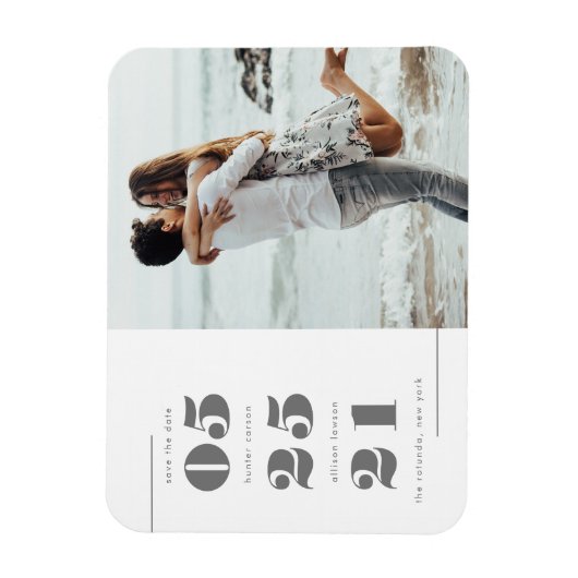 Modernes Foto Save the Date Magnet (Vertikal)