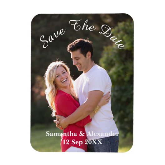 Modernes Foto Save the Date Magnet (Vertikal)