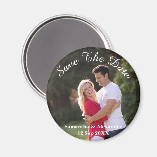 Modernes Foto Save the Date Magnet (Vorderseite/Rückseite)