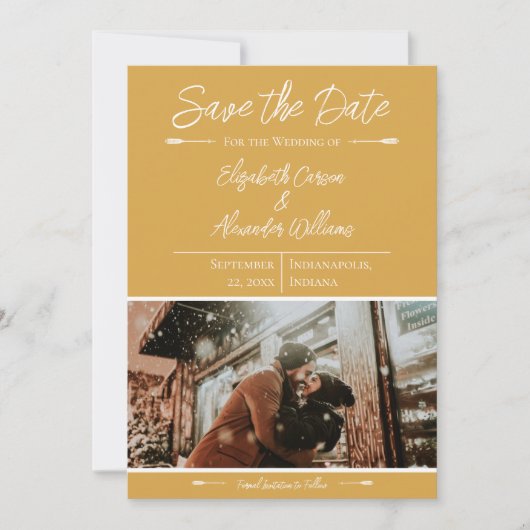 Modernes Foto Save the Date | Marigold (Vorderseite)