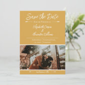 Modernes Foto Save the Date | Marigold (Stehend Vorderseite)