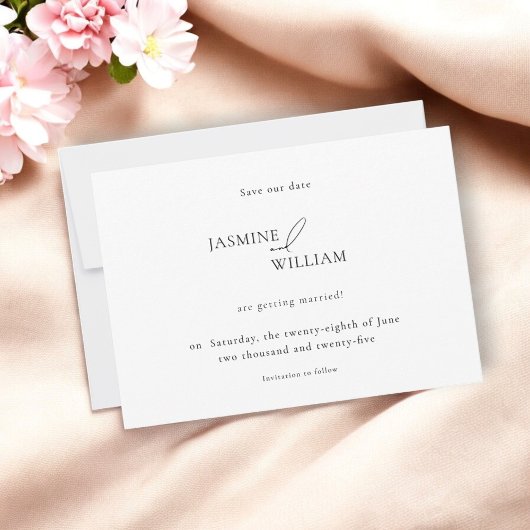 Modernes Foto Save the Date | Minimalistische Hoch Ankündigung