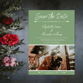 Modernes Foto Save the Date | Moss Green