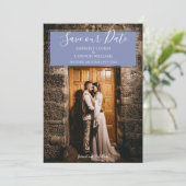Modernes Foto Save the Date | Periwinkle (Stehend Vorderseite)