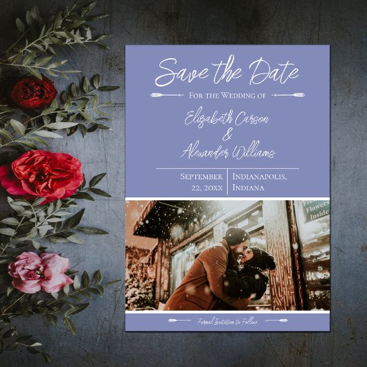 Modernes Foto Save the Date | Periwinkle