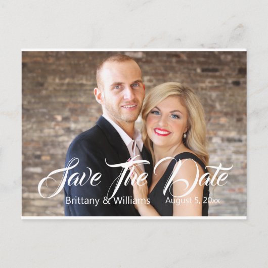 Modernes Foto Save the Date Postkarte (Vorderseite)