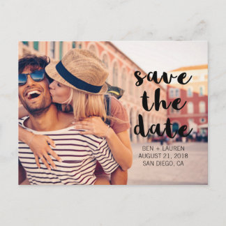 Modernes Foto Save the Date Postkarte