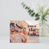 Modernes Foto Save the Date Postkarte (Stehend Vorderseite)