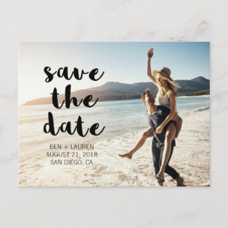Modernes Foto Save the Date Postkarte
