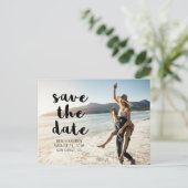 Modernes Foto Save the Date Postkarte (Stehend Vorderseite)