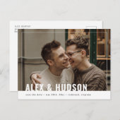 Modernes Foto Save the Date Postkarte (Vorne/Hinten)