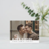 Modernes Foto Save the Date Postkarte (Stehend Vorderseite)