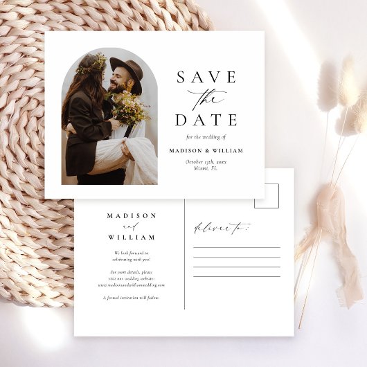 Modernes Foto Save the Date Postkarte