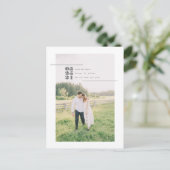 Modernes Foto Save the Date Postkarte (Stehend Vorderseite)