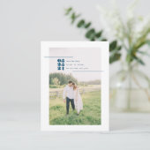 Modernes Foto Save the Date Postkarte (Stehend Vorderseite)