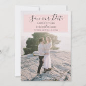 Modernes Foto Save the Date | Rosa (Vorderseite)