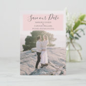 Modernes Foto Save the Date | Rosa (Stehend Vorderseite)