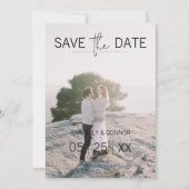 Modernes Foto Save the Date | Schwarz (Vorderseite)