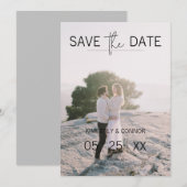 Modernes Foto Save the Date | Schwarz (Vorne/Hinten)