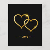 Modernes Foto Save the Date Schwarz und Gold Luxus (Rückseite)