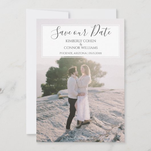 Modernes Foto Save the Date | weiß (Vorderseite)