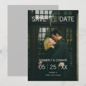 Modernes Foto Save the Date | weiß (Vorne/Hinten)
