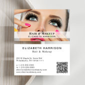 Modernes Foto Schönheitshaar Makeup QR Code Visitenkarte