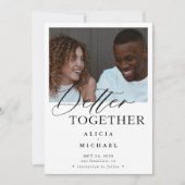 Modernes Foto Schwarz Drehbuch Save The Date (Vorderseite)