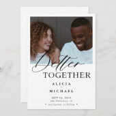 Modernes Foto Schwarz Drehbuch Save The Date (Vorne/Hinten)