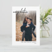 Modernes Foto Schwarz Frohe Weihnachten Weiß (Stehend Vorderseite)