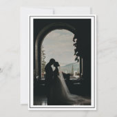 Modernes Foto Schwarz und Weiß Einladung (Rückseite)