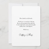 Modernes Foto Schwarz-Weiß-Abschluss Dankeskarte (Rückseite)