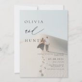 Modernes Foto Schwarz & Weiß Hochzeit Einladung (Vorderseite)